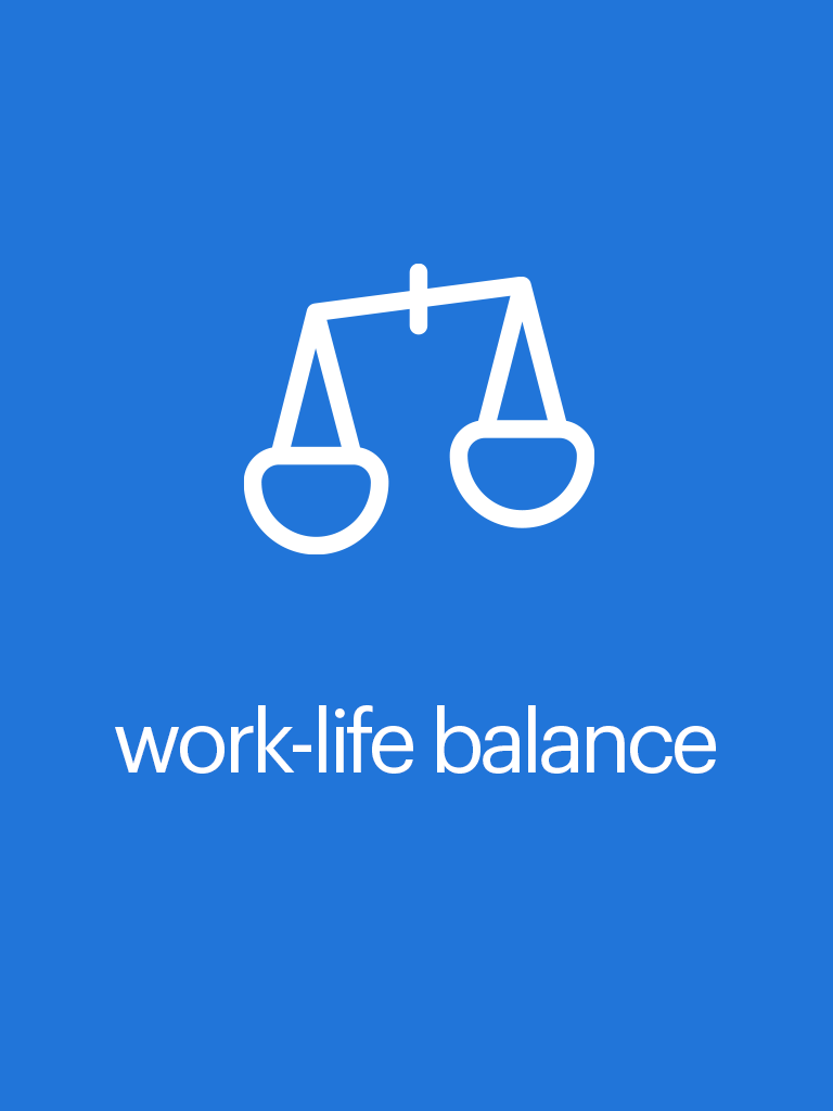 image of icon saying work - life balance