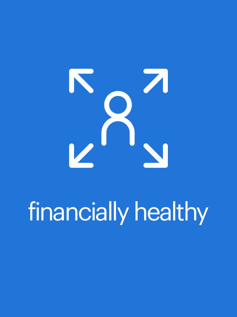 image of icon saying financially healthy