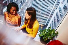 Two women having a conversation