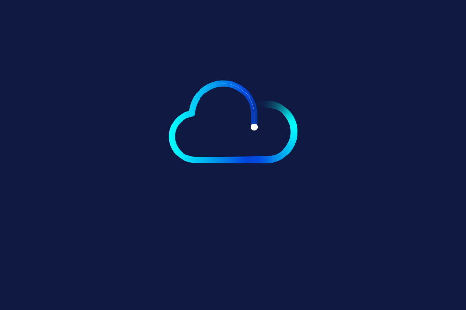 icon of a cloud on navy background